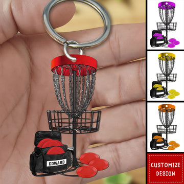 Disc Golf Keychain, Personalized Key Chain, Golf Accessories, Gift For Golf Lover