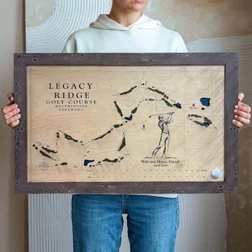 Golf Course Maps, Golf Map USA With Pin, Golf Wooden Travel Map, Gift For Golfer