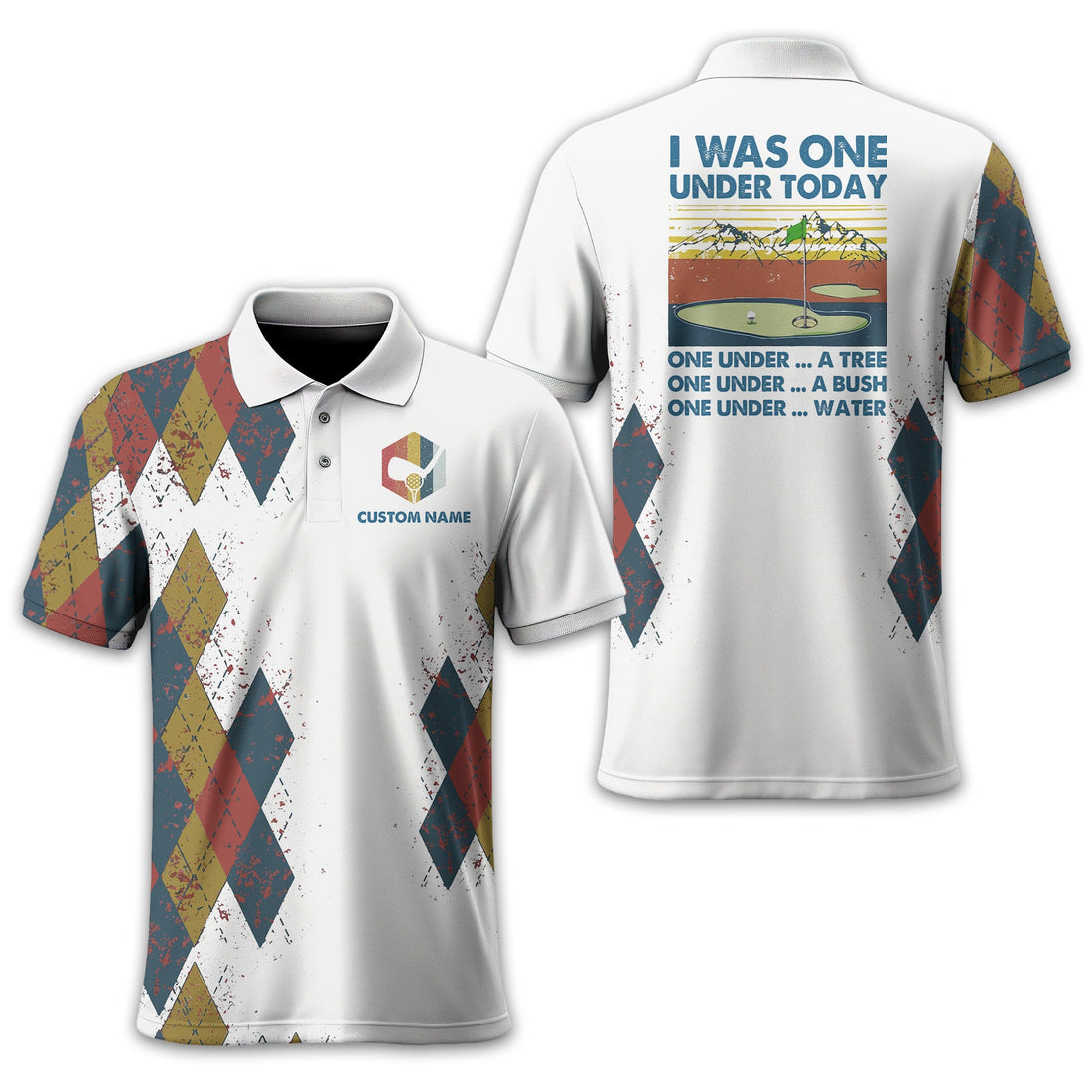 I Was One Under Today Custom Golf Polo Shirt, Golf Shirt For Men, Gift For Golfers
