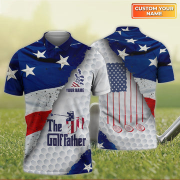 Golf - Personalized Name 3D Polo Shirt For Golfers
