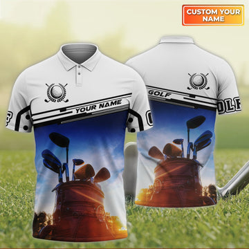 Golf - Personalized Name 3D Polo Shirt For Golfers