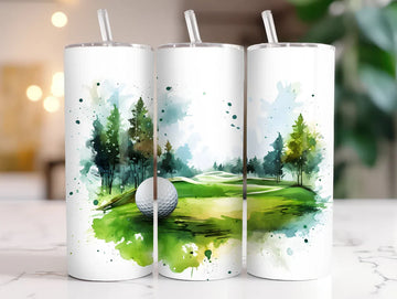 Golf Ball 20oz Skinny Tumbler, Gift For Golfers, Stainless Steel Travel Mug