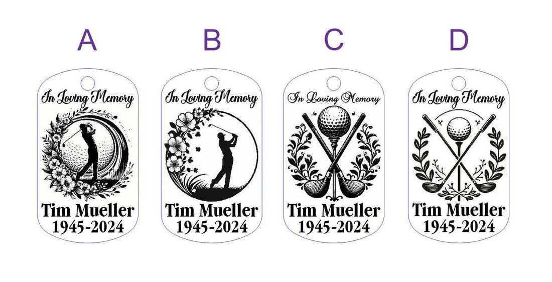 In Loving Memory Golf Keychain, Custom Metal Keyring, Sympathy Gift, Memorial Keychain