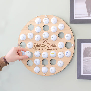 Personalized Wooden Golf Ball Collector Wall Art, Golf Ball Display, Golfer Gift