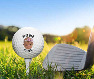 Best Dad By Par Custom Portrait Baby Face Golf Balls, Funny Golf Balls, Gift For Golfer