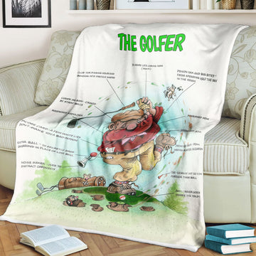 The Golfer Fleece Blanket, Golf Blanket, Gift For Golfers, Golf Gift Ideas