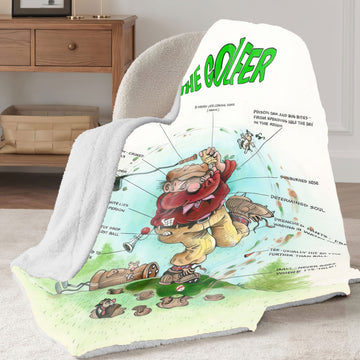 The Golfer Sherpa Blanket, Golf Blanket, Gift For Golfers, Golf Gift Ideas