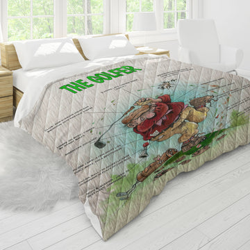 The Golfer Quilt Blanket, Golf Blanket, Gift For Golfers, Golf Gift Ideas